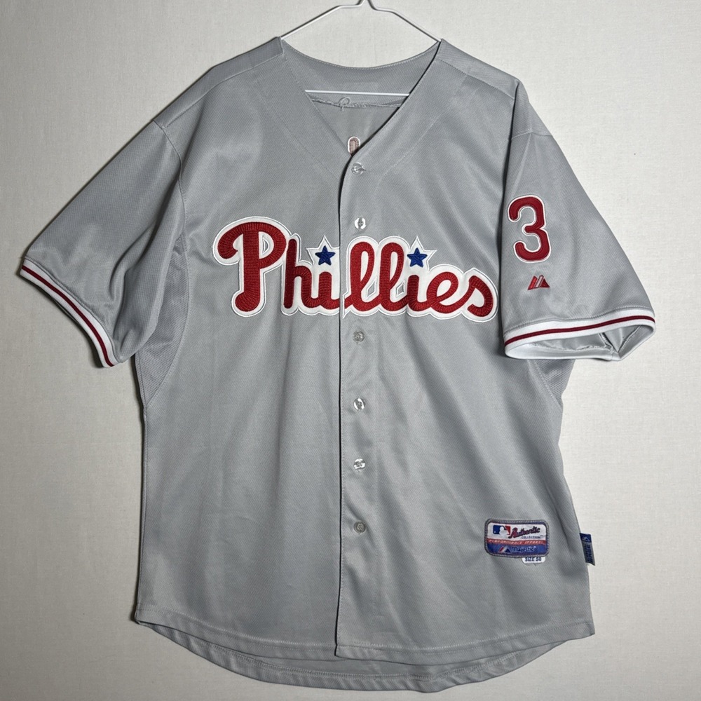 Vintage Magestic Pence Jersey Philadelphia Phillies 50 Large Cool Base USA Made